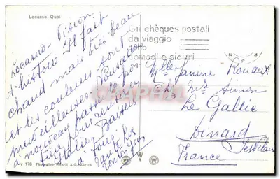 Locarno — Widok jeziora z zasnieżonymi górami — Photoglob-Wehrli A.G. Zürich, nr 178 — Rewers