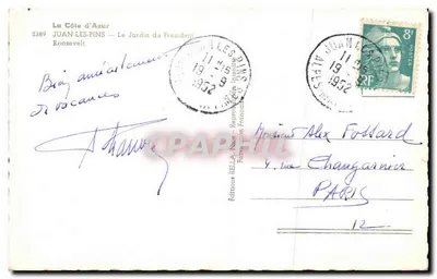 Juan-les-Pins — O Jardim do Presidente — Éditions Rella — Verso