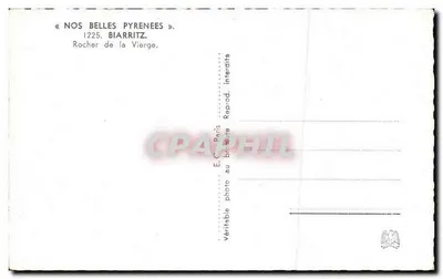Biarritz — Rocher de la Vierge — E.C. Paris, n° 1225 — Verso