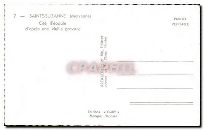 Sainte-Suzanne (Mayenne) — Cidade Feudal segundo uma antiga gravura — Gaby — Verso