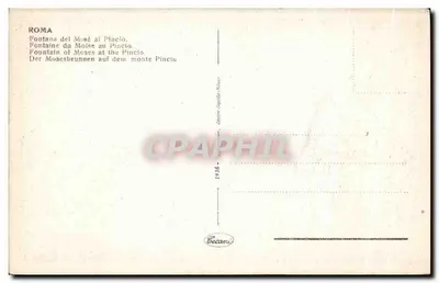 Fuente de Moisés en el Pincio — Roma — editada por Cecanù — Reverso