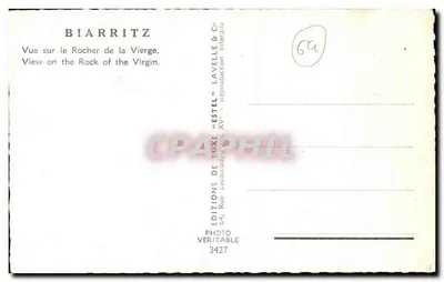 Biarritz — Uitzicht op de Rocher de la Vierge — Luxeuitgaven « Estel » — Achterkant