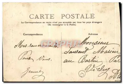 Tarjeta postal antigua Clermont Ferrand Monumento de las Cruzadas Estatua del Papa Urbano — Reverso
