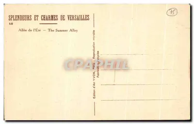 Avenida do Verão — Versalhes — Edição de Arte YVON — Verso