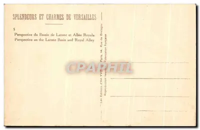 Bacia de Latona e Avenida Real — Versailles — Les Éditions d'Art YVO — n°5 — Verso