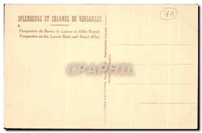 Bassin de Latone et Allée Royale — Versailles — Édition d'Art YVON — Verso