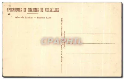 Avenida de Bacchus — Versailles — Edição de Arte YVON — Verso