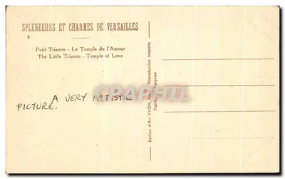 Piccolo Trianon - Il Tempio dell'Amore — Versailles — Edizione d'Arte YVON, Parigi — Verso