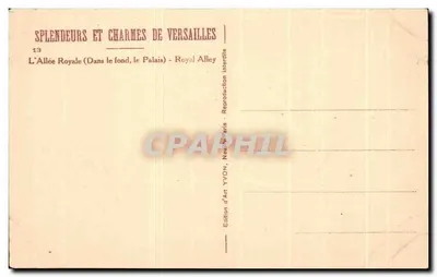 Versailles — Aleja Królewska (W tle, Pałac) — Édition d'Art YVON, Paryż — Rewers