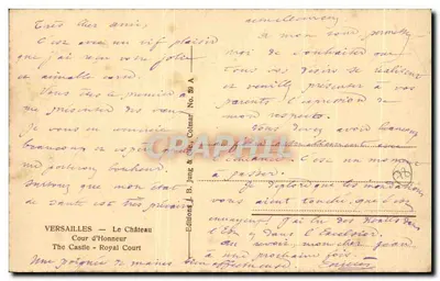 Versailles — Piazza delle Armi con statua — Edizione J. B. Jung & Cie, Colmar, n° 39 A — Verso