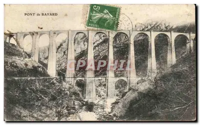 Bilhete postal antigo Ponte de Bayard