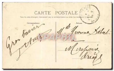 Bilhete postal antigo Ponte de Bayard — Verso