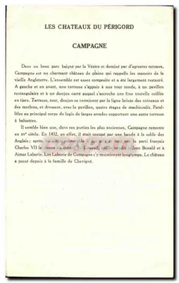 Castelo de Campagne — Périgord — Coleção da Solution Pauanberge, 10ª Série — Verso