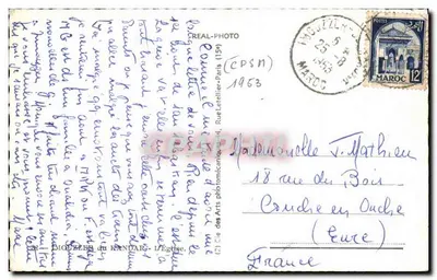 Bilhete postal antigo Mouzzer Du Kandar L Eglise — Verso