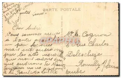 NANTES - O Jardim das Plantas - O Lago — Bilhete postal antigo n°191, editor não visível — Verso