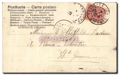 Couloise — Casal e criança alada em banco — editor não identificado — Verso