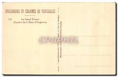 O Grande Trianon — Quarto da Rainha da Inglaterra — Les Éditions d'Art YVCN — Verso