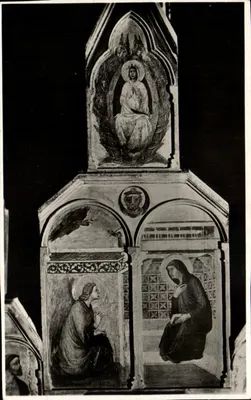 Arezzo - Igreja de S. Maria della Pieve — L'Anunciação, detalhe de um polittico (Pietro Lorenzetti)