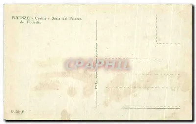 फ्लोरेंस में पॉडेस्ता के पैलेस — कोर और सीढ़ियाँ — U.M.F. — पीछे