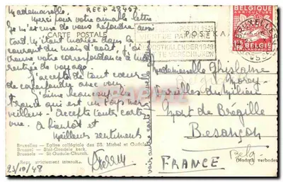 Bruxelas — Igreja colegiada dos Santos Miguel e Gudula — Representação estritamente proibida. — Verso