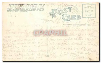 Cena no lago, Belle Isle, Détroit, Mich. — edição não identificada — Verso