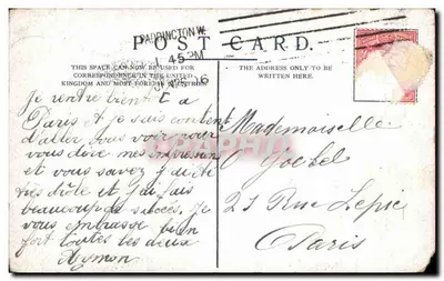 Monument de la Commune — éditeur PADDINGTON W. — n° 452M — Verso