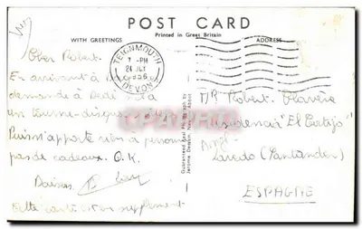 Molo i Ness w Teignmouth — P.C. 18 — wydawca Jerome Newton Abbot — Rewers