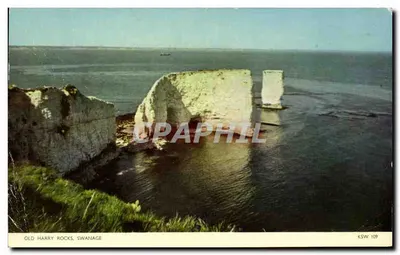 Old Harry Rocks, Swanage — vista das falésias e rochedos — editor KSW, n° 109