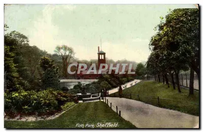 Bilhete postal antigo Firth Park Sheffield
