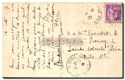 Cannes — A praia e o Suquet — Foto Munier, n° 260 — Verso