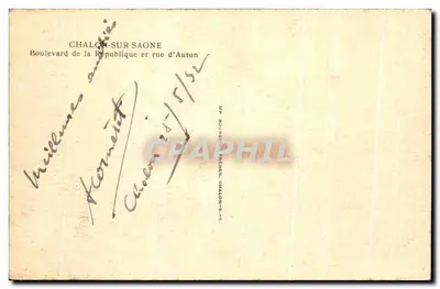 Chalon-sur-Saône — Bulwar Republiki i ulica Autun — M.P. Bounge & Frères — Rewers