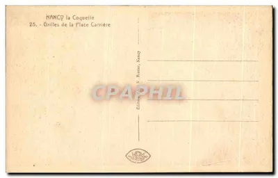 NANCY - Kąt Place Carrière — V. Reeder, n°25 — Rewers