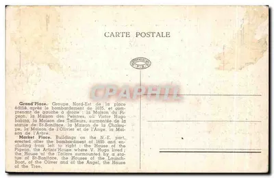 Bruxelas — Casas dos Costureiros e de Victor Hugo — PLB — Verso