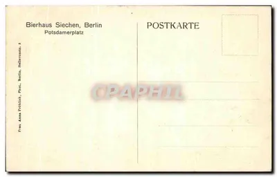 Stara pocztówka Bierhaus Siechen Berlin Potsdamplatz — Rewers