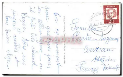 Winnenden — vista panorâmica e ruas históricas — Verlag Hildbrand, Gappin-en-Württemberg, n°7669 — Verso