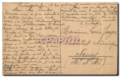 Bilhete postal antigo Mannheim Freidrichsplatz — Verso