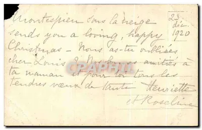 Château de Montespieu — arbre enneigé devant le château — éditeur non visible — Verso