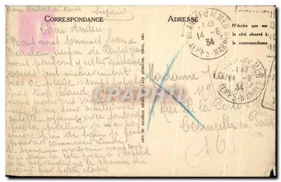 Stara pocztówka Monte Carlo Widok z Roquebrune — Rewers
