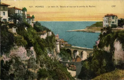 Monaco — O vale de St. Dévote e vista da ponta do Rocher — CAP