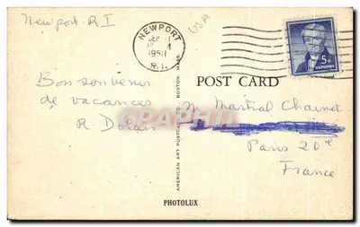 Ocean Surf and Rocks — seria 4102 — American Art Postcard Co. — Rewers