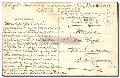 Grand-Hôtel de la Feuillée-Dorothee (Vosges), widok z zachodu — wydawca nieznany, n° 54 — Rewers
