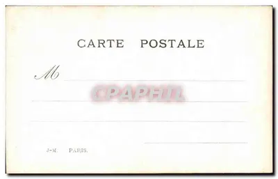 Jovem mulher em maiô — sobre rocha com peixe — J-M. Paris — Verso