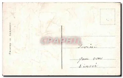 Bilhete postal antigo Fantasia Flores Rosas 1º de abril — Verso