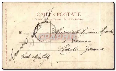 Die Taube — Frau mit einer Taube — veröffentlicht von Raphael Thoek & Fils, Paris — Rückseite