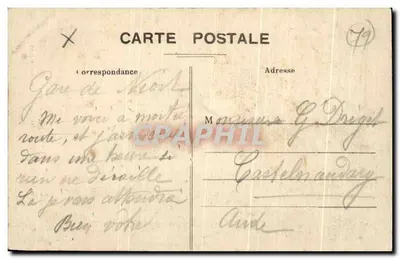 Niort (Deux-Sèvres) — Porta lateral da Igreja de Nossa Senhora — restaurada em 1909 — N. Alin, pap-tab-Jornais, Niort — Verso