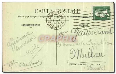 Paris (6e arr.) — A Fonte de Carpeaux : O Grupo das 4 Partes do Mundo — C.M. — Verso