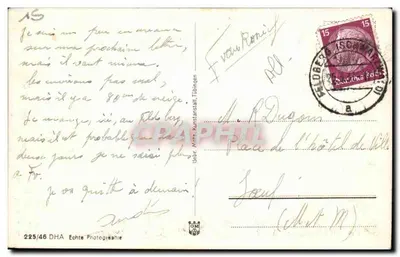 Bilhete postal antigo Schluchsee Schwarzwald — Verso