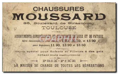 Chromo Estudo de pintura em 25 temas Sapatos Moussard Strasbourg Toulouse — Verso