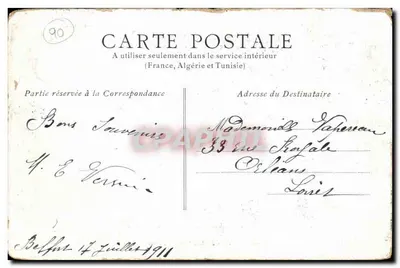 Belfort - Lwiat Bartholdiego — Pomnik Obroncom Belfortu 1870-71 — L. Delray, Belfort — Rewers