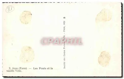 Albi — Os Pontes e a Velha Cidade — Sociedade das Cartas Postais P.A. - Poux, Albi — Verso